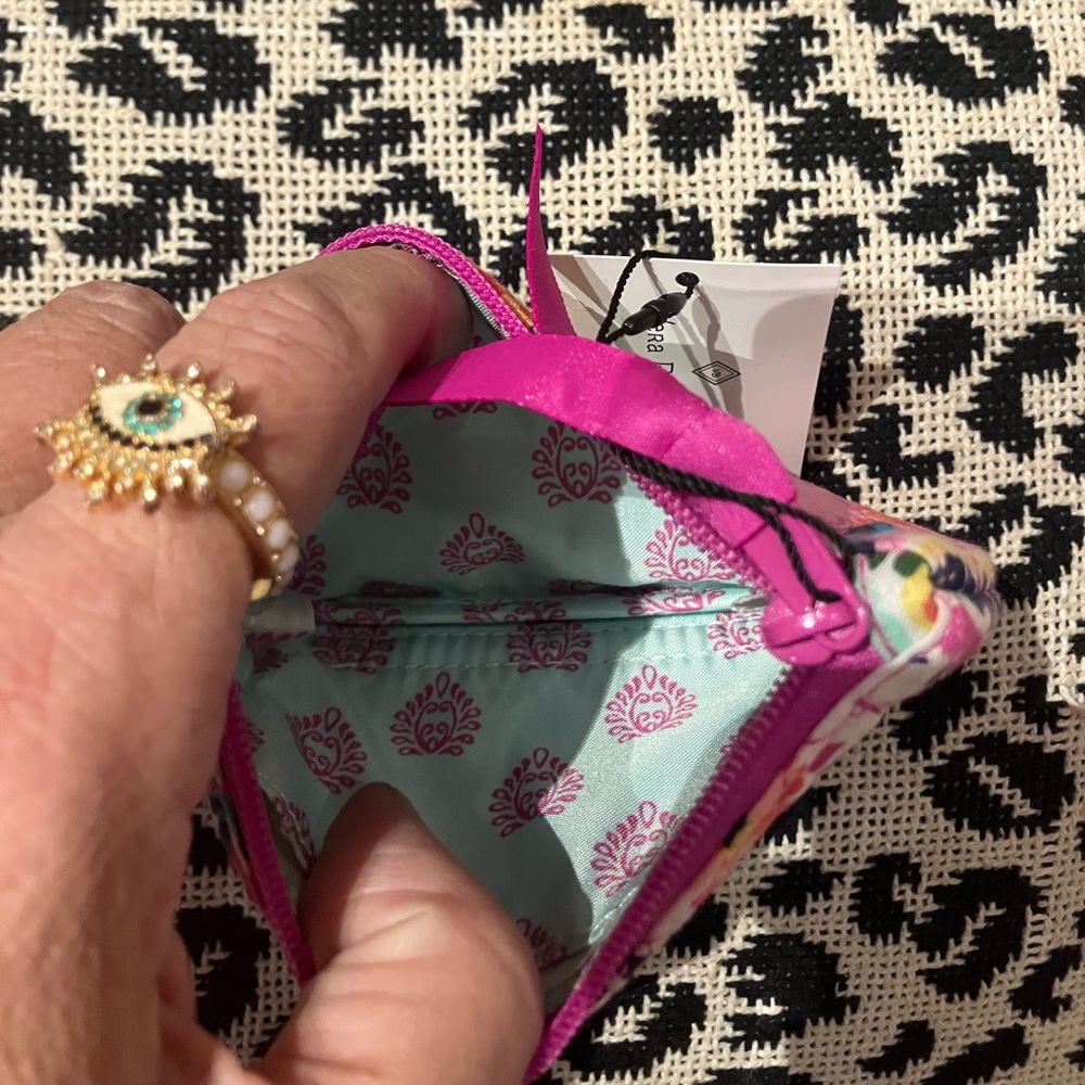 Vera Bradley Pink and Blue Floral ID Case Pouch - Picture 7 of 7